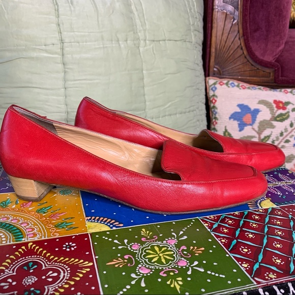 Red Leather Loafers - Picture 4 of 9